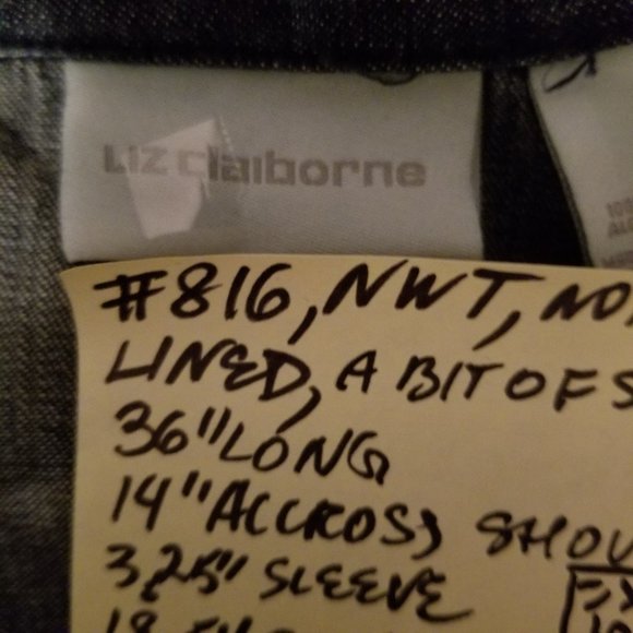 SYMMER DRESS NWT Stylish, Upscale Liz Claiborne Blue Denim - Picture 13 of 16